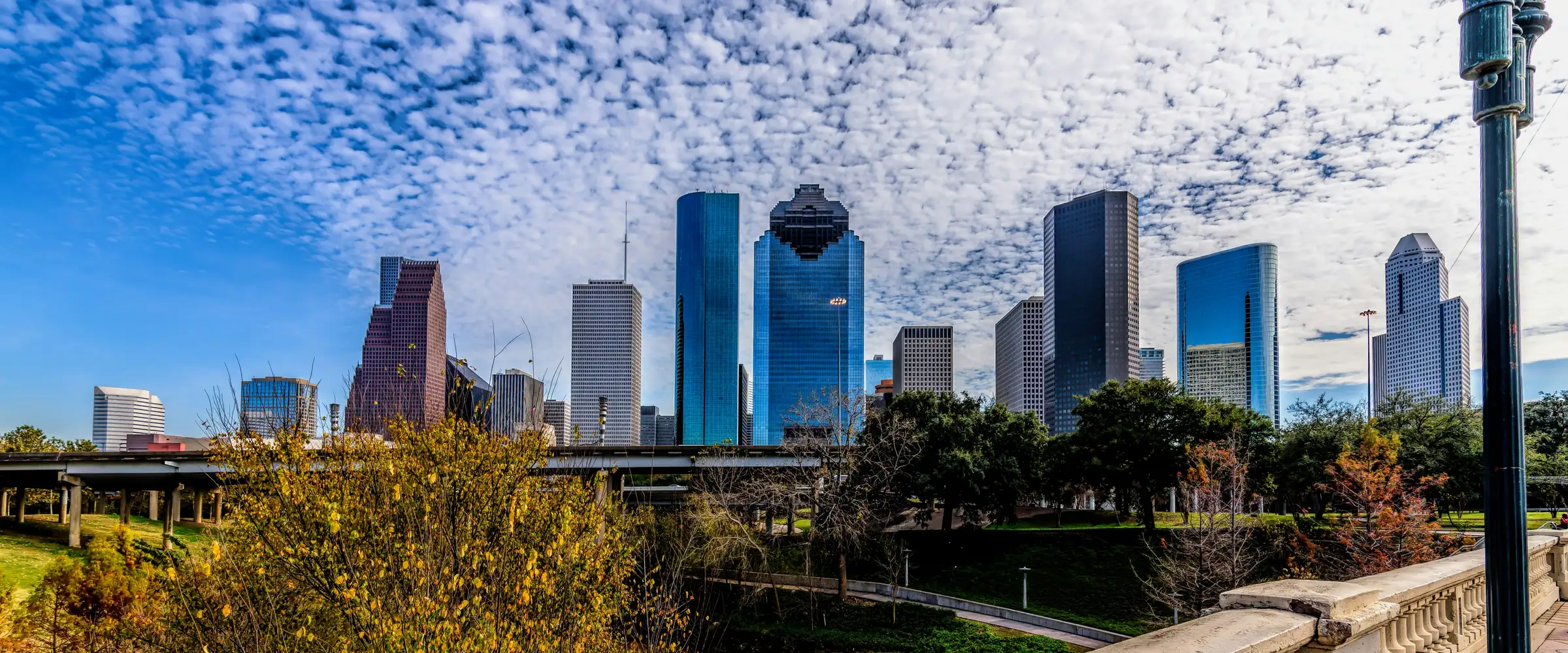 Downtown Houston skyline from Buffalo Bayou Park