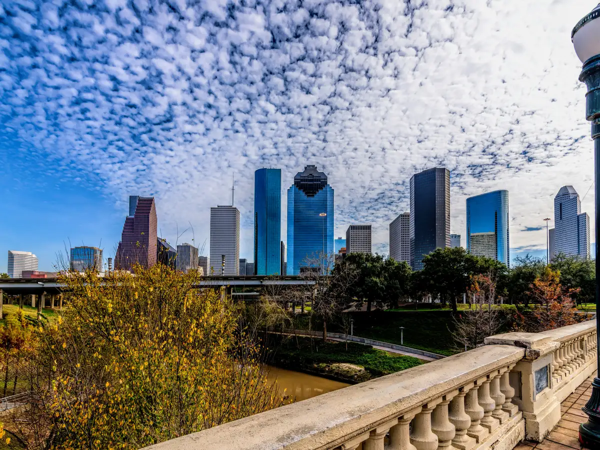 Downtown Houston skyline from Buffalo Bayou Park