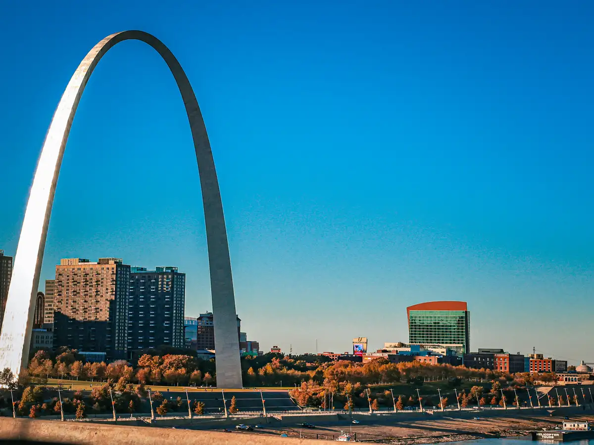 The Gateway Arch above the St. Louis skyline