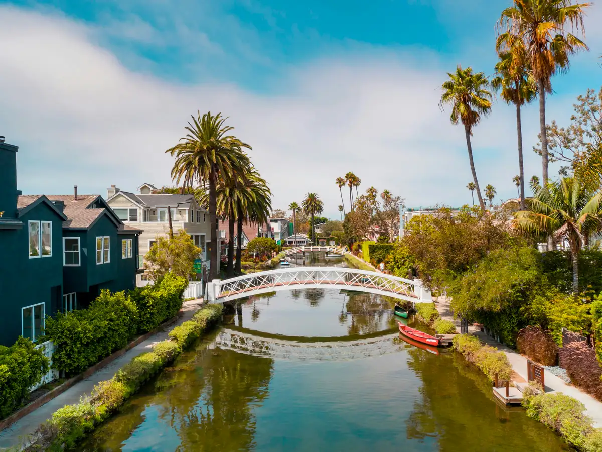 Footbridge over the Venice Canals in Los Angeles, California